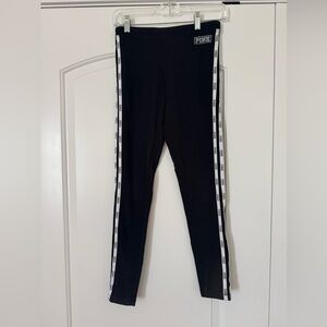 Black Side-Stripe Victoria’s Secret Pink Brand Leggings